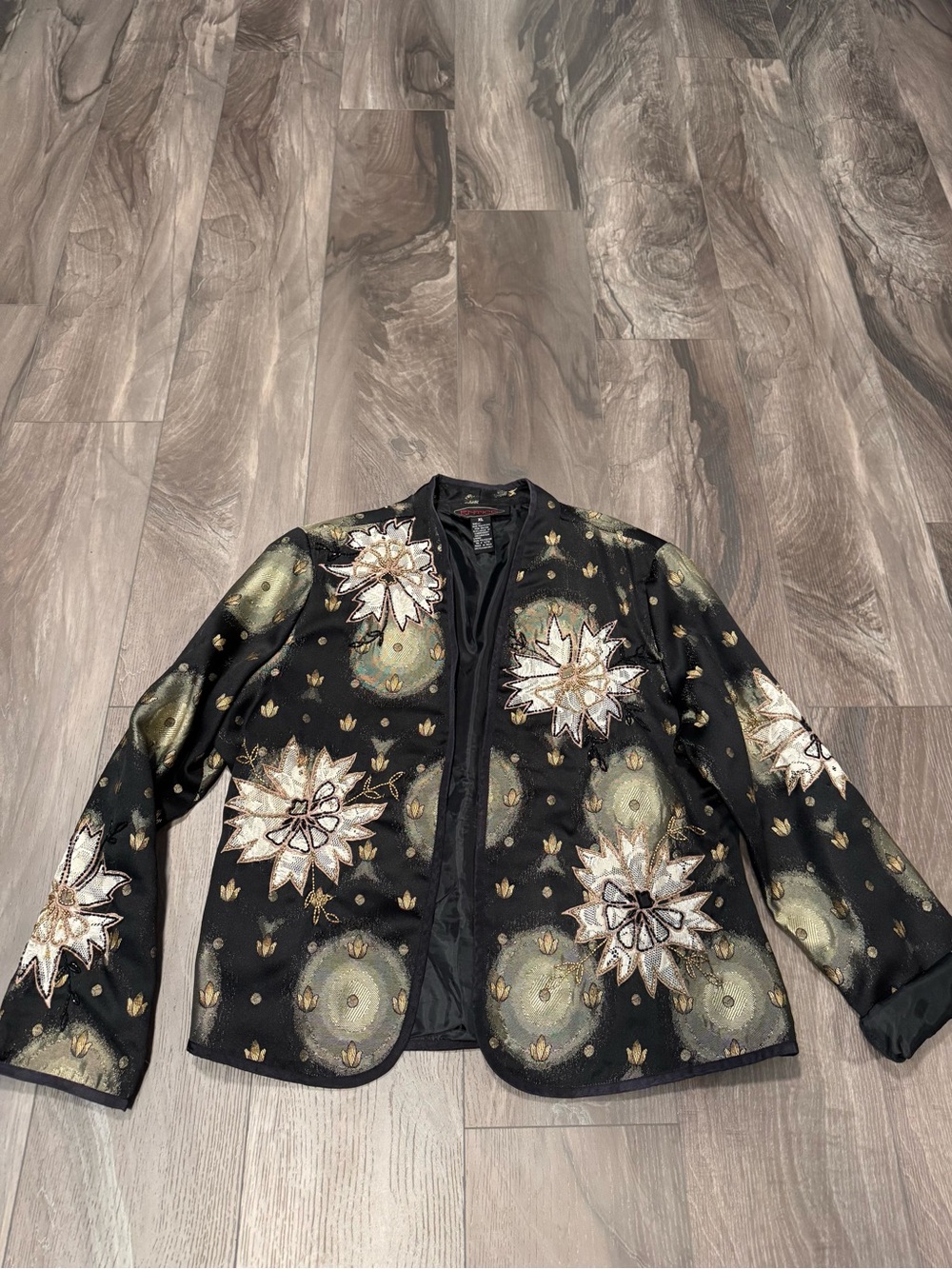 Vintage Entice Embroidered and Beaded Blazer Jacket Size XL